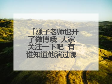 巍子老师也开了微博哦 大家关注一下吧 有谁知道他演过哪些电视吗？？