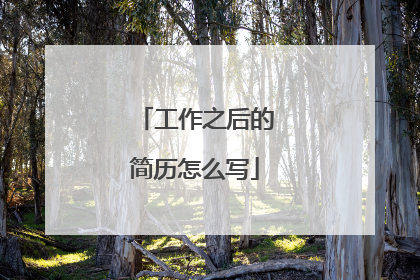 工作之后的简历怎么写