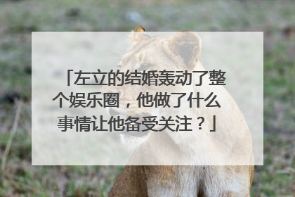 左立的结婚轰动了整个娱乐圈,他做了什么事情让他备受关注?