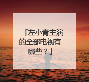 左小青主演的全部电视有哪些?