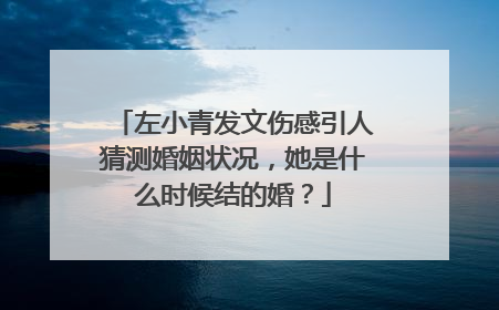 左小青发文伤感引人猜测婚姻状况，她是什么时候结的婚？