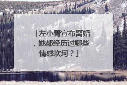 左小青宣布离婚，她都经历过哪些情感坎坷？
