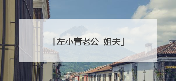 左小青老公 姐夫