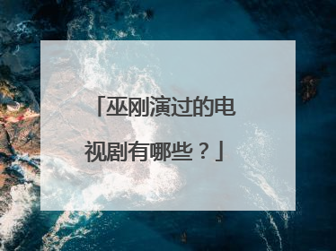 巫刚演过的电视剧有哪些？