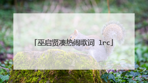 巫启贤凑热闹歌词 lrc