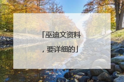 巫迪文资料，要详细的