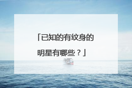 已知的有纹身的明星有哪些?