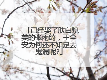 已经娶了肤白貌美的张雨绮，王全安为何还不知足去鬼混呢?