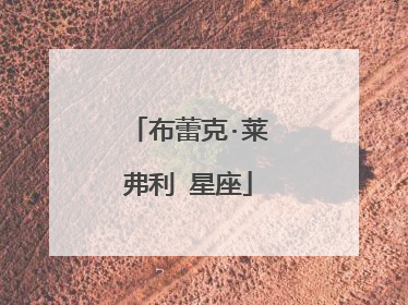 布蕾克·莱弗利 星座