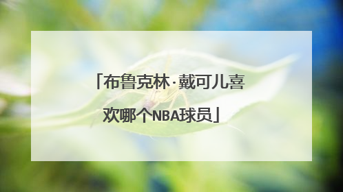 布鲁克林·戴可儿喜欢哪个NBA球员