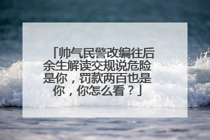 帅气民警改编往后余生解读交规说危险是你,罚款两百也是你,你怎么看?