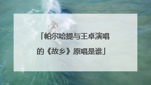 帕尔哈提与王卓演唱的《故乡》原唱是谁