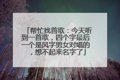 帮忙找首歌：今天听到一首歌，四个字最后一个是风字男女对唱的，想不起来名字了