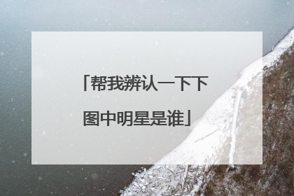 帮我辨认一下下图中明星是谁