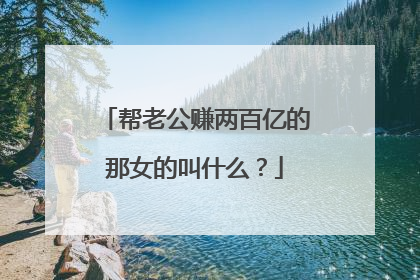 帮老公赚两百亿的那女的叫什么？