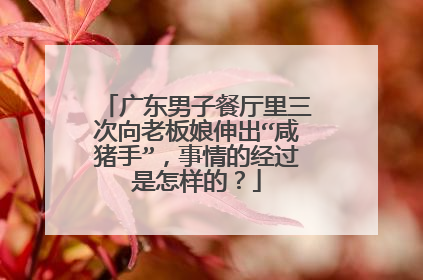 广东男子餐厅里三次向老板娘伸出“咸猪手”,事情的经过是怎样的?