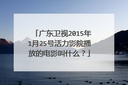 广东卫视2015年1月25号活力影院播放的电影叫什么?