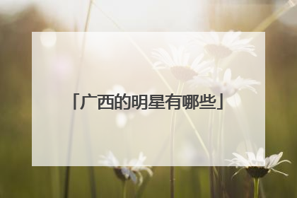 广西的明星有哪些