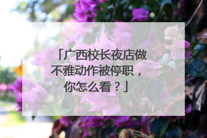 广西校长夜店做不雅动作被停职,你怎么看?