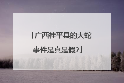 广西桂平县的大蛇事件是真是假?