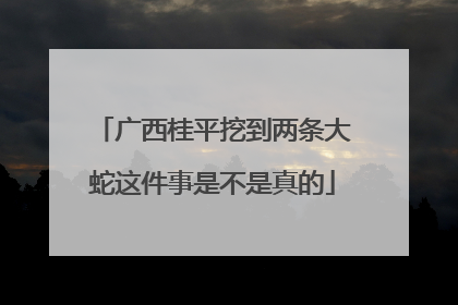 广西桂平挖到两条大蛇这件事是不是真的