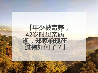 年少被寄养，42岁时母亲病逝，郑家榆现在过得如何了？
