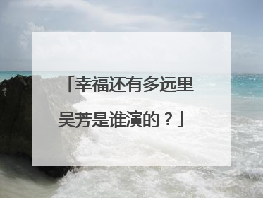 幸福还有多远里吴芳是谁演的？