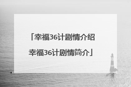 幸福36计剧情介绍 幸福36计剧情简介