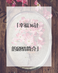 幸福36计的剧情简介