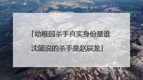 幼稚园杀手真实身份是谁沈懿说的杀手是赵辰龙