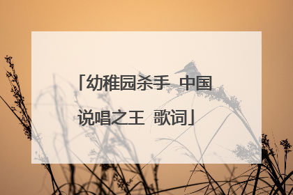 幼稚园杀手 中国说唱之王 歌词