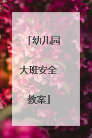 幼儿园大班安全教案