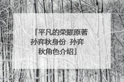 平凡的荣耀原著孙弈秋身份 孙弈秋角色介绍