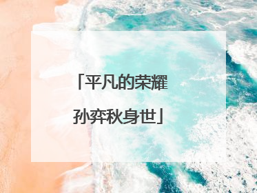 平凡的荣耀 孙弈秋身世