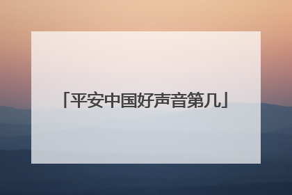 平安中国好声音第几