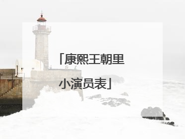 康熙王朝里小演员表