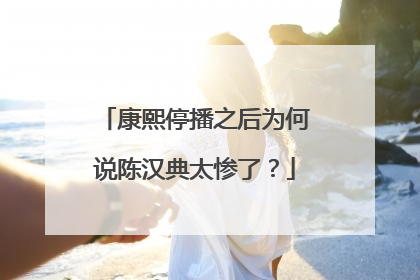 康熙停播之后为何说陈汉典太惨了？