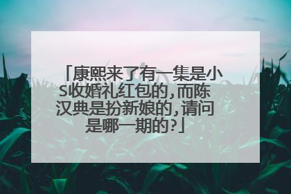 康熙来了有一集是小S收婚礼红包的,而陈汉典是扮新娘的,请问是哪一期的?