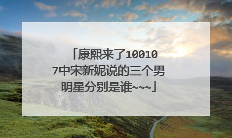 康熙来了100107中宋新妮说的三个男明星分别是谁~~~