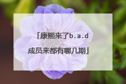 康熙来了b.a.d成员来都有哪几期