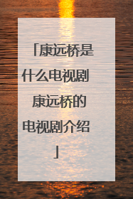 康远桥是什么电视剧 康远桥的电视剧介绍