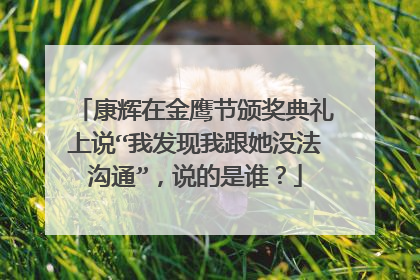 康辉在金鹰节颁奖典礼上说“我发现我跟她没法沟通”，说的是谁？