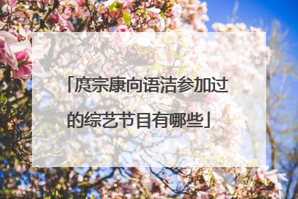 庹宗康向语洁参加过的综艺节目有哪些