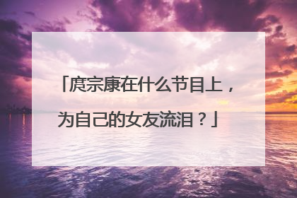 庹宗康在什么节目上，为自己的女友流泪？
