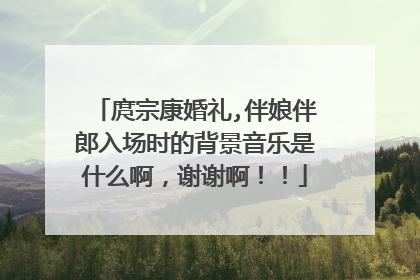 庹宗康婚礼,伴娘伴郎入场时的背景音乐是什么啊，谢谢啊！！