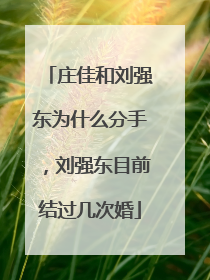 庄佳和刘强东为什么分手,刘强东目前结过几次婚