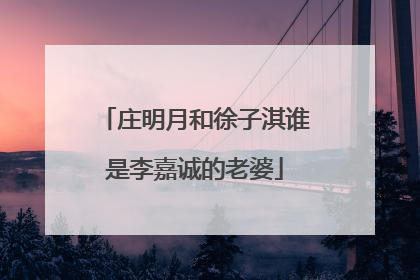 庄明月和徐子淇谁是李嘉诚的老婆