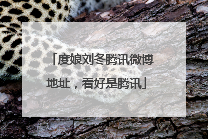 度娘刘冬腾讯微博地址,看好是腾讯