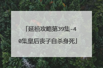延禧攻略第39集-40集皇后丧子自杀身死