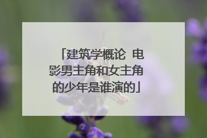 建筑学概论 电影男主角和女主角的少年是谁演的